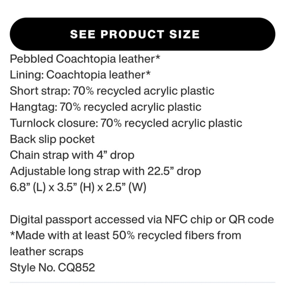 SOLD Coachtopia Cream Leather Mini Wavy Dinky Handbag by Coach - Picture 6 of 16